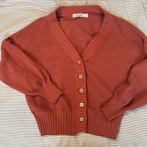 Free People Beach oversized Dusty Pink Button-Up Women's Cardigan Sweater size M